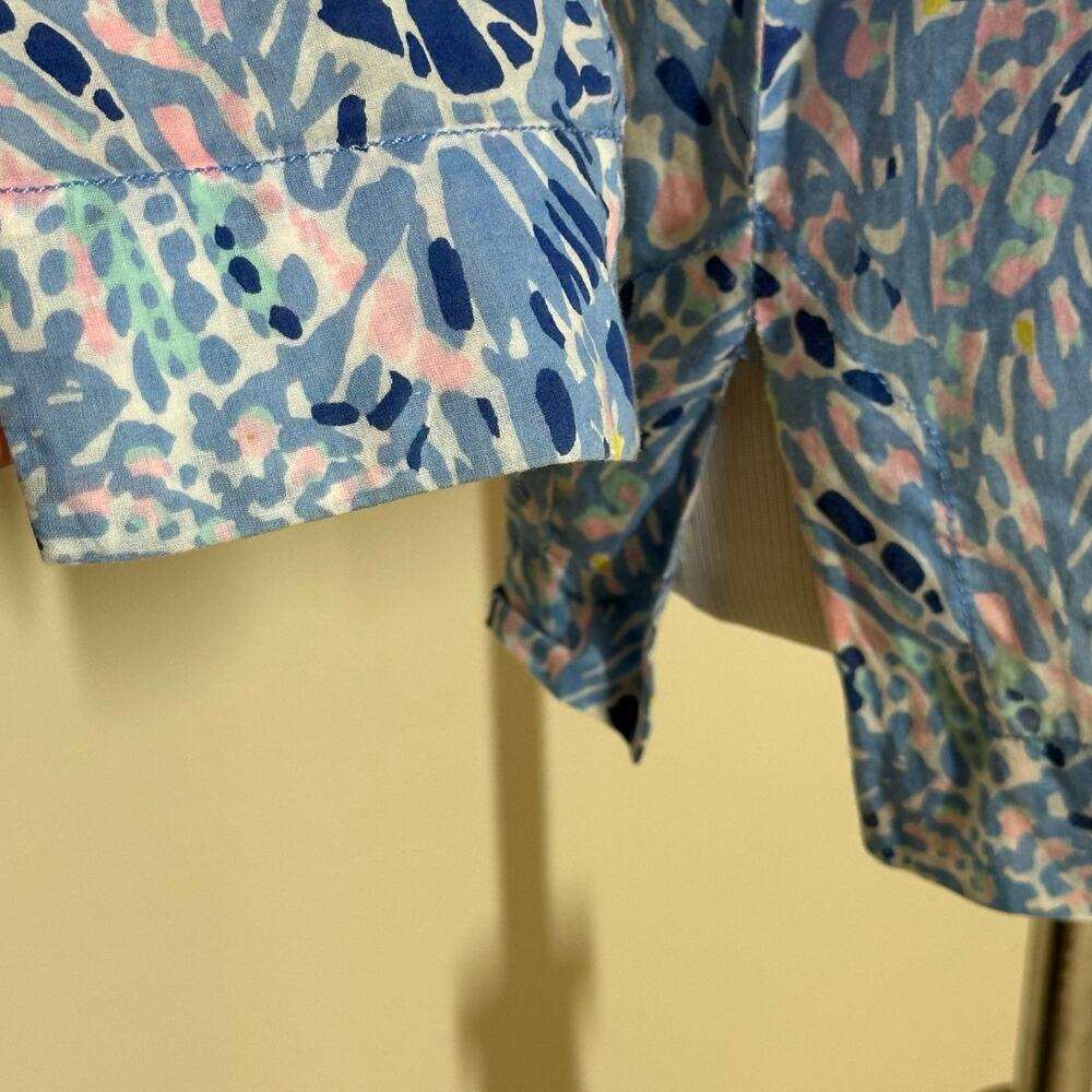 Lilly Pulitzer "Amelia Island" 100% Cotton Tunic Blouse Multi Colored Shirt Sz S - Picture 4 of 9